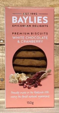 Baylies Premium White Chocolate & Cranberry Biscuits 150g